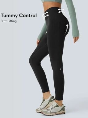 Halara Oneform High-Waist Tummy Control Black Leggings